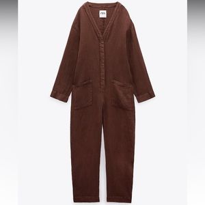 ZARA FULL LENGTH LINEN JUMPSUIT